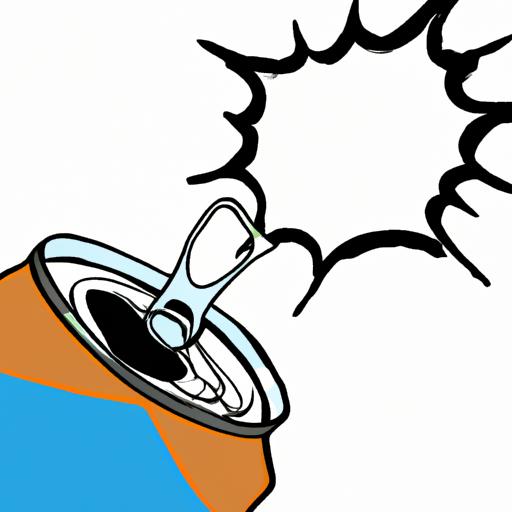 Bring some fun to your artwork with this cartoon-style drawing of a soda can being opened with a burst of bubbles