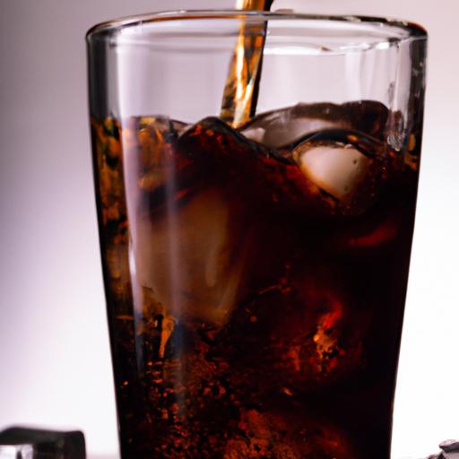 Quench your thirst with a refreshing chocolate soda poured over ice cubes for the perfect summer drink.