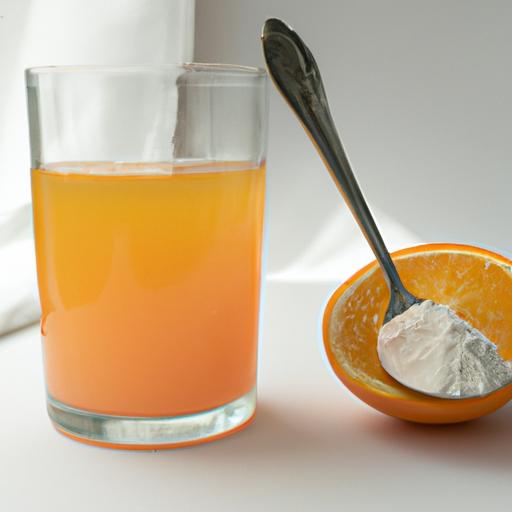 Kickstart your day with a healthy glass of orange juice and baking soda.