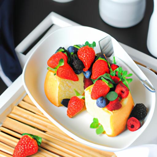 Elevating the humble soda cake with a stunning presentation of fresh berries and mint leaves